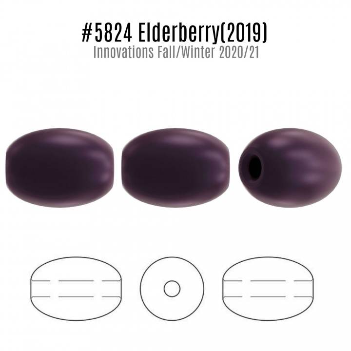 Perla de Swarovski ovalada 4mm Elderberry(2019), 20 und.