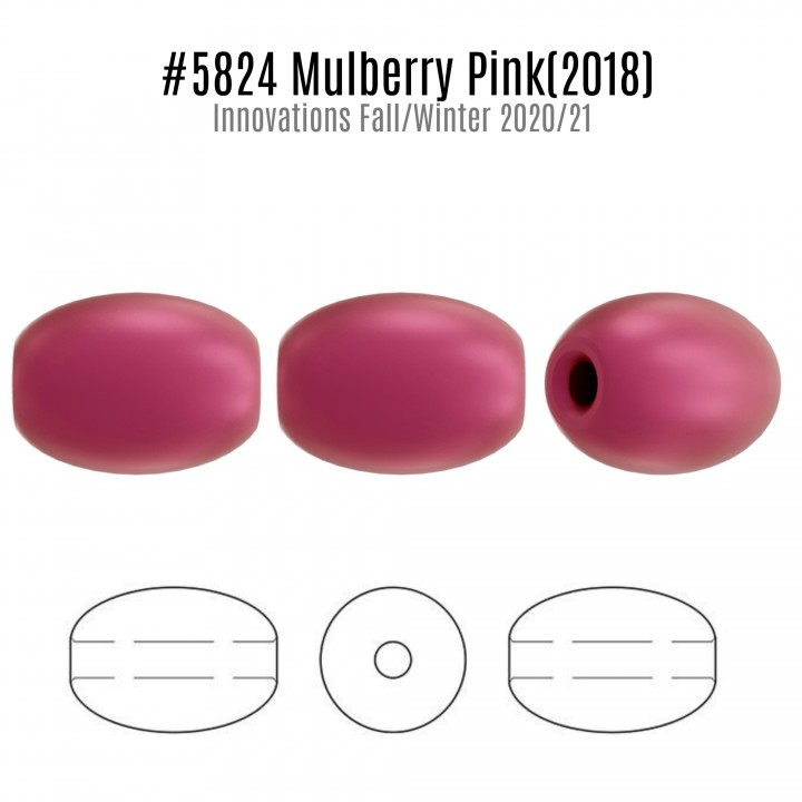 Perla de Swarovski ovalada 4mm Mulberry Pink(650), 20 und.