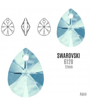 6128 Подвеска Mini Pear 12мм, цвет Aquamarine