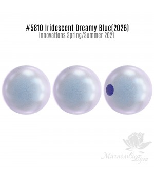 Perla de Swarovski 6mm Iridescent Dreamy Blue(2026), 10 piezas