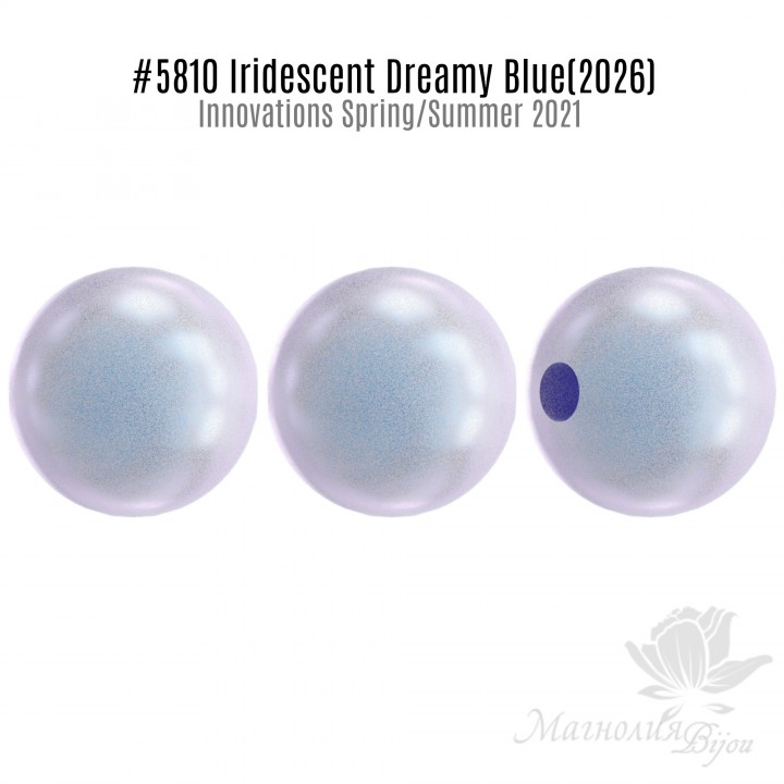 Perla de Swarovski 10mm Iridescent Dreamy Blue(2026), 5 piezas
