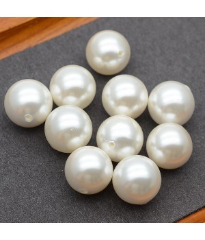 Marking-down! Shell Pearl Round beads 14mm half drilled, white color
