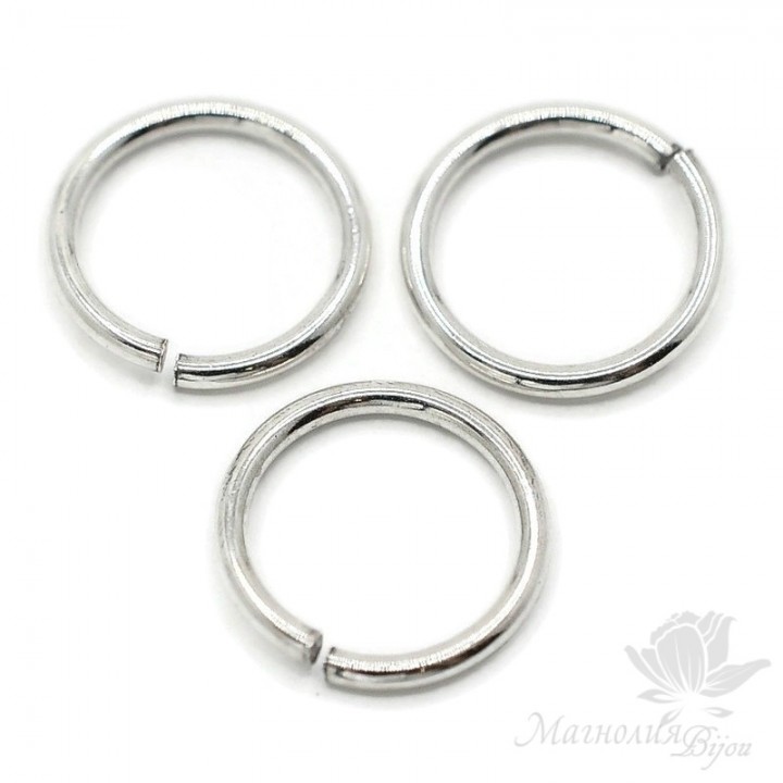 Connecting rings 12mm 10 pieces, silver plated