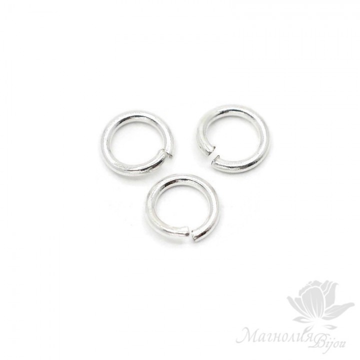 Connecting rings 6mm 10 pieces, silver plated