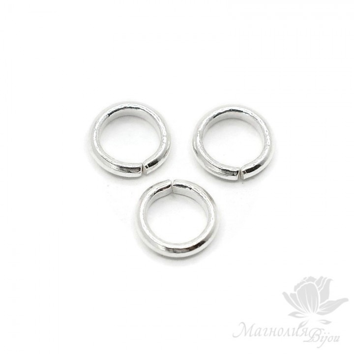 Connecting rings 7mm 10 pieces, silver plated