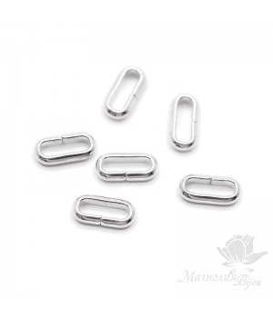 Connecting rings oval 8mm 10 pieces, silver plated