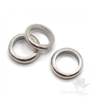 Solid ring 14mm, Zamak silver plated