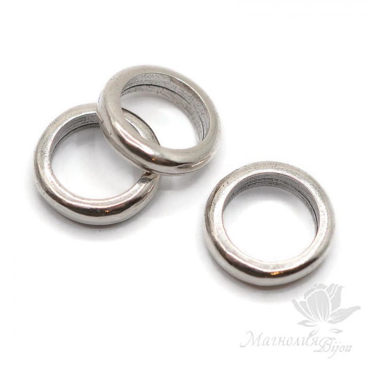 Solid ring 14mm, Zamak silver plated