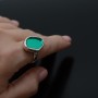 Кольцо с эффектом зеркала, цвет зеленый