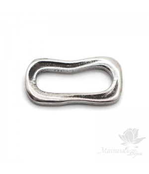 Large oval link 24mm 1 piece, silver plated