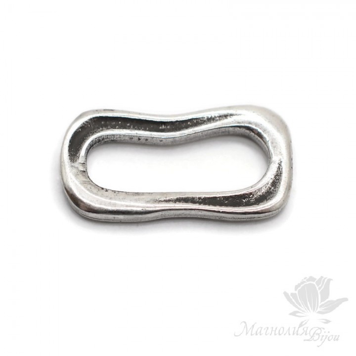 Large oval link 24mm 1 piece, silver plated