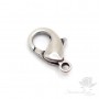 Lobster clasp 15mm, silver plated
