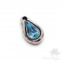 Drop pendant with Swarovski crystal Aquamarine, Zamak silver plated