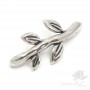 Decorative element Twig with leaves, Zamak silver plated