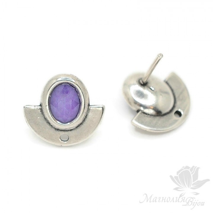 Studs Crescent lilac, silvering