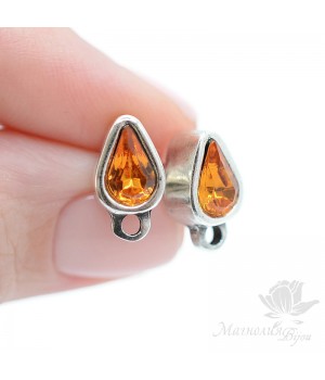 Topaz drop studs, silver plated