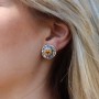 Hammered earrings with Swarovski, 1pair