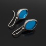 Desigual earrings with flat crystal, blue color