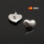 Studs Heart 14mm 3D, Zamak silver plated