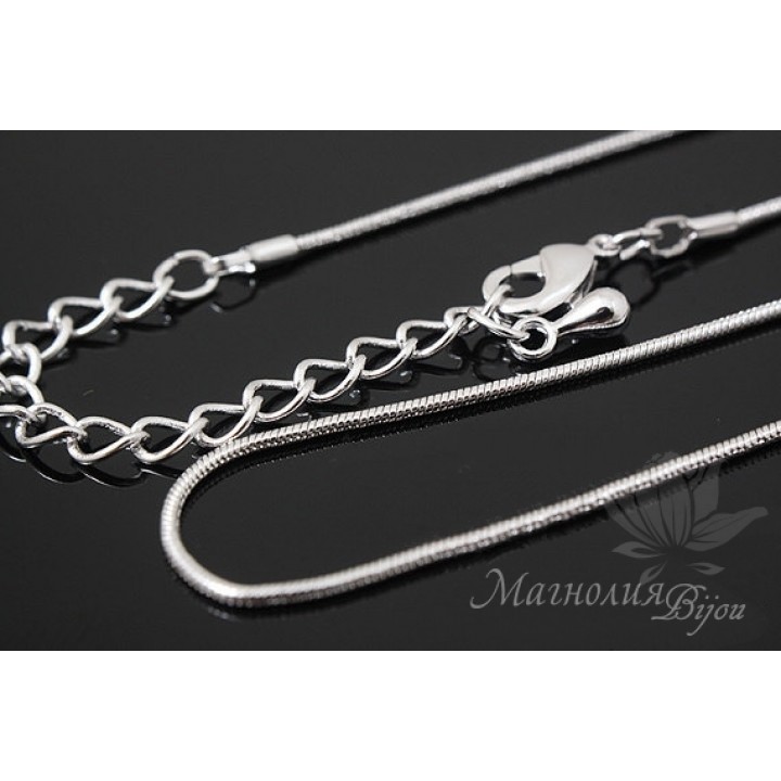 Finished chain Snake 1mm, rhodium plated