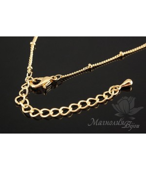 Finished chain "Saturno with ball 2mm", 16 carat gold plated