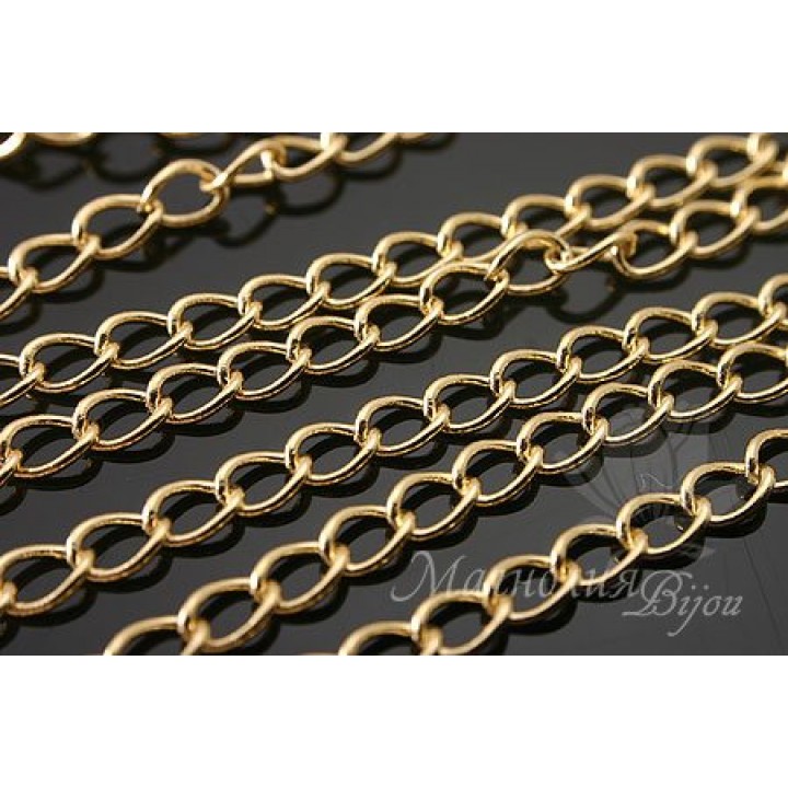 Rombo chain 3:4mm 50cm, 16k gold plated