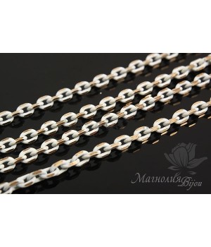Chain Gold on white 50cm, 16 carat gold plated