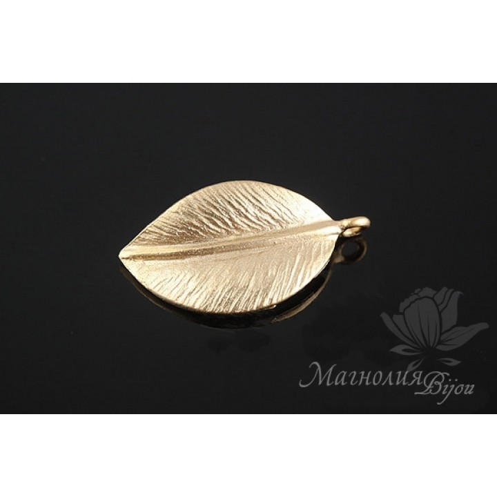 Leaf pendant, 14k gold plated