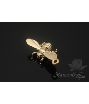 Large bee pendant, 14 carat gold plated