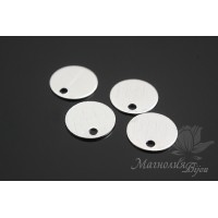 Подвеска "Медальончик тертый 8мм", родиевое покрытие