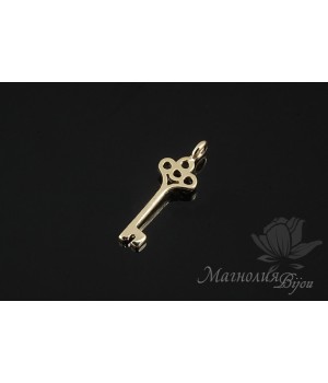 Small key pendant, 14k gold plated
