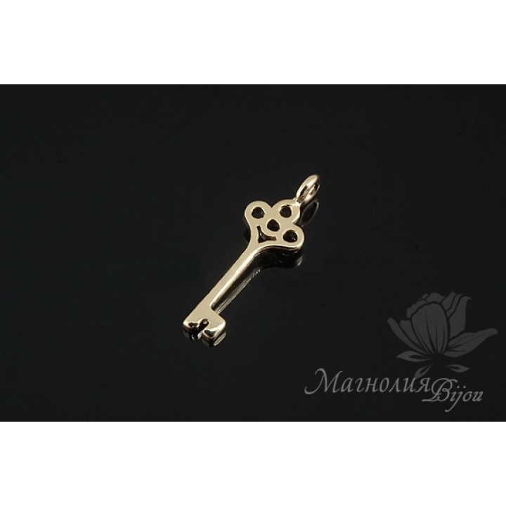 Small key pendant, 14k gold plated