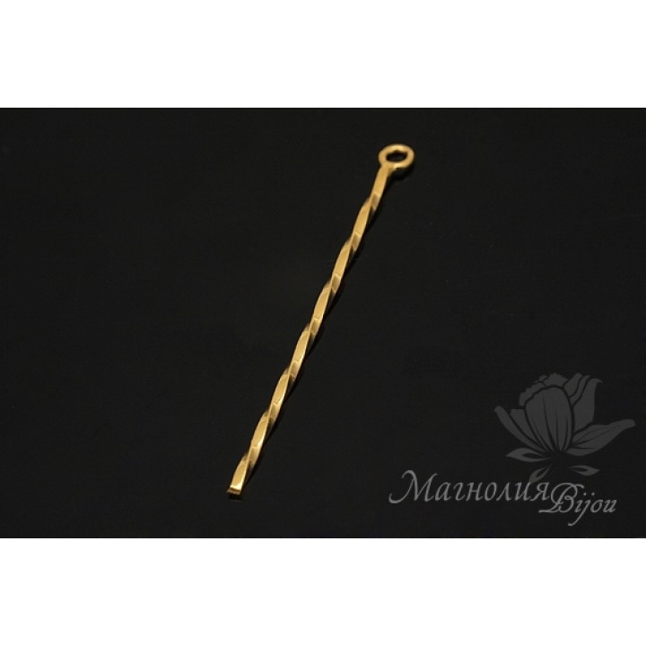 Pendant "Twisted stick 33mm", 14 carat gold plated