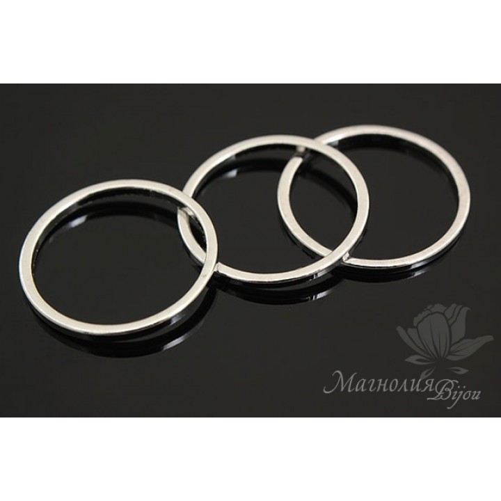 Slice pipe ring 16mm, rhodium plated