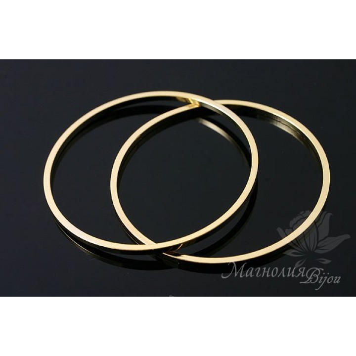Slice pipe ring 30mm, 16K gold plated