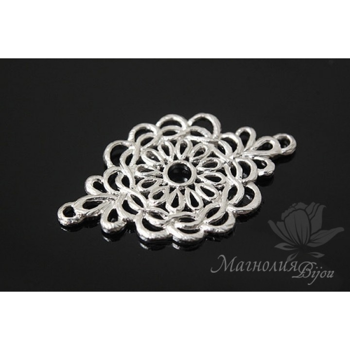 Connector "Lace", rhodium plated