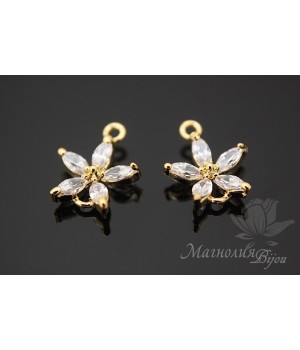Connector "Flower", 14k gold plated