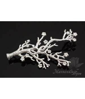 Cherry blossom connector, rhodium plated