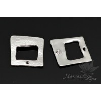 Conector "Cuadrado martillado", chapado en rodio