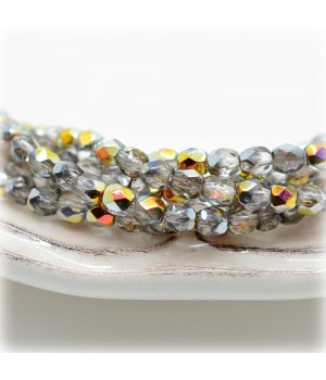 Czech faceted beads Crystal Marea 4mm, 20 pieces