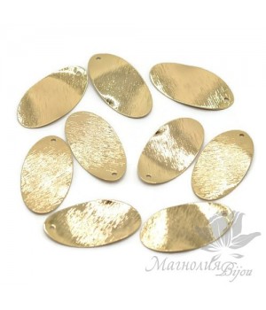 Pendant "Oval Textured", 18k gold plated