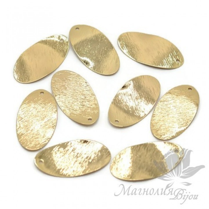 Pendant "Oval Textured", 18k gold plated