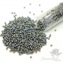 Round beads 2002 15/0 Matte Metalic Silver Grey, tube 8.2 grams