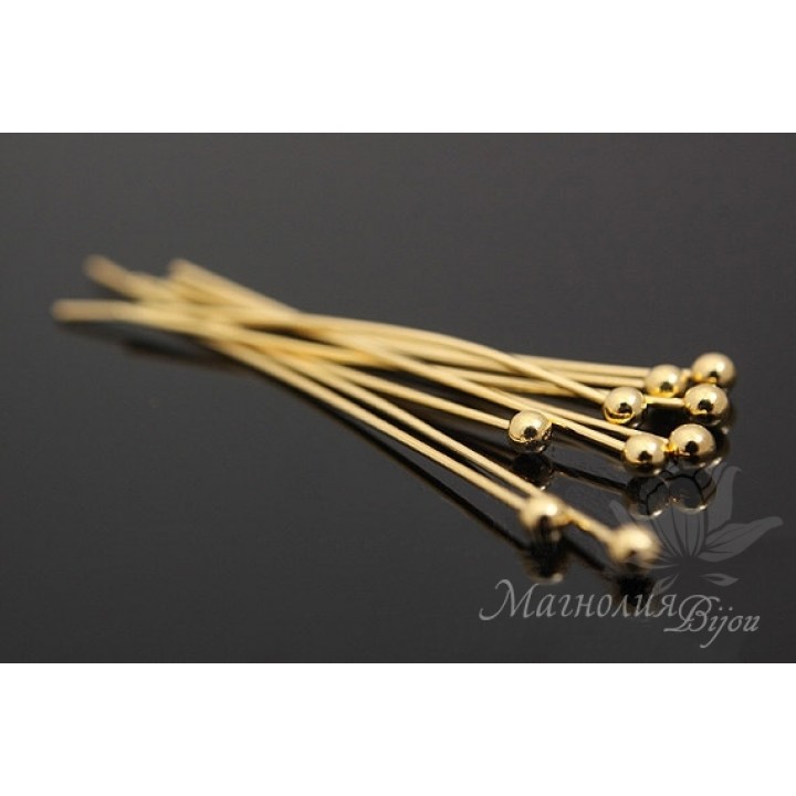 Ball pins 30:0.5mm 16k gold plated, 10 pieces