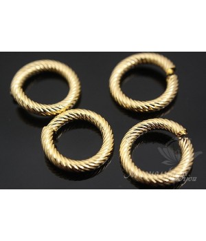Decorative round ring 12mm gold-plated 16 carats, 1 piece