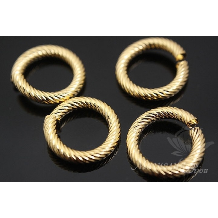 Decorative round ring 12mm gold-plated 16 carats, 1 piece