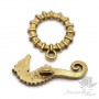 Togle "Seahorse", antique gold