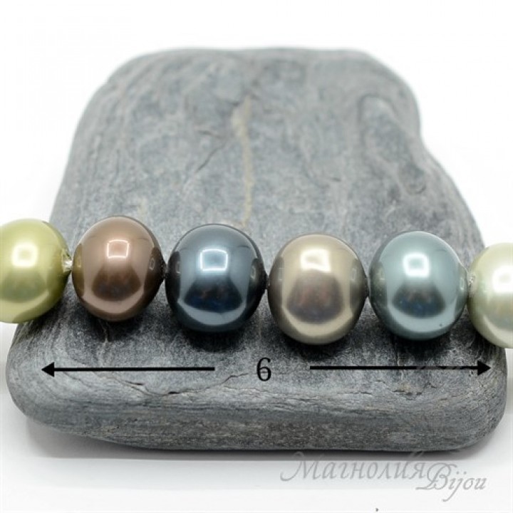 Mix №11 de perlas de concha(perla de nácar) 13:15mm, 6 und.