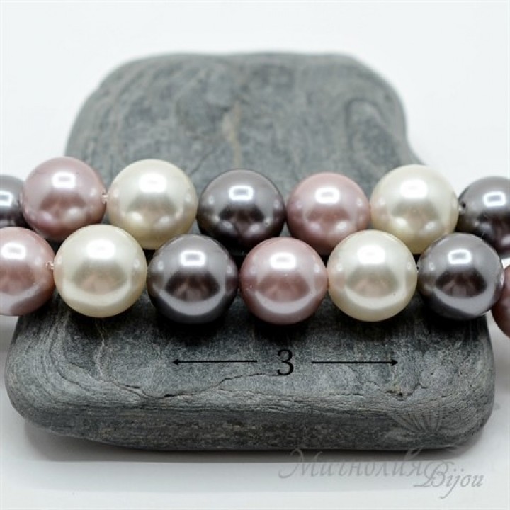 Mix №4 from Mallorca pearls 12mm, 3 pieces
