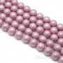 Tira de 40 cuentas de perla de concha 10mm satén mate, color flamenco rosado